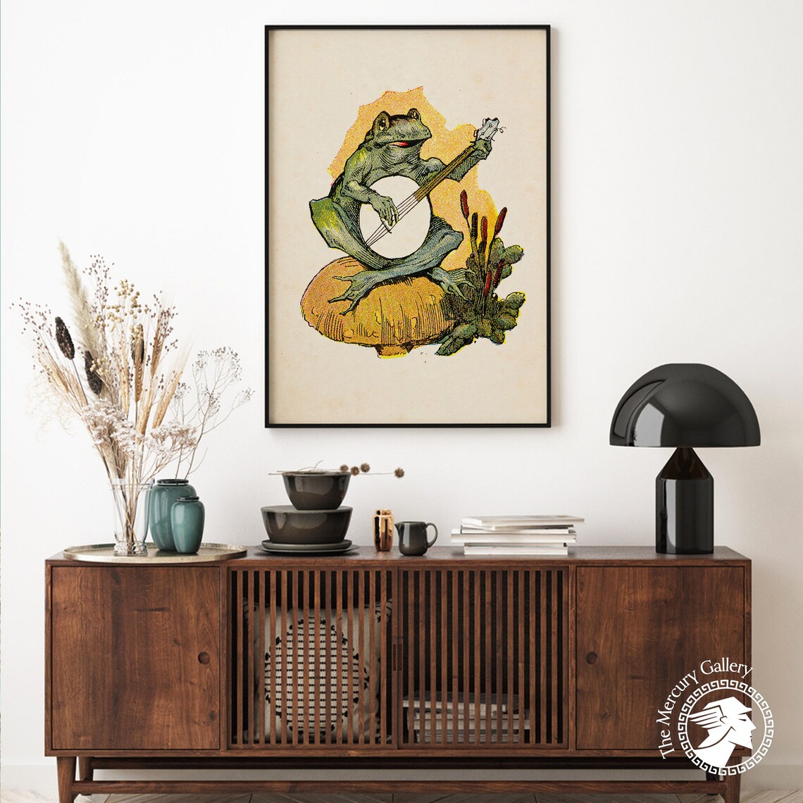 Frog Playing Violin In The Moonlight, Vintage Art Print - Image 6