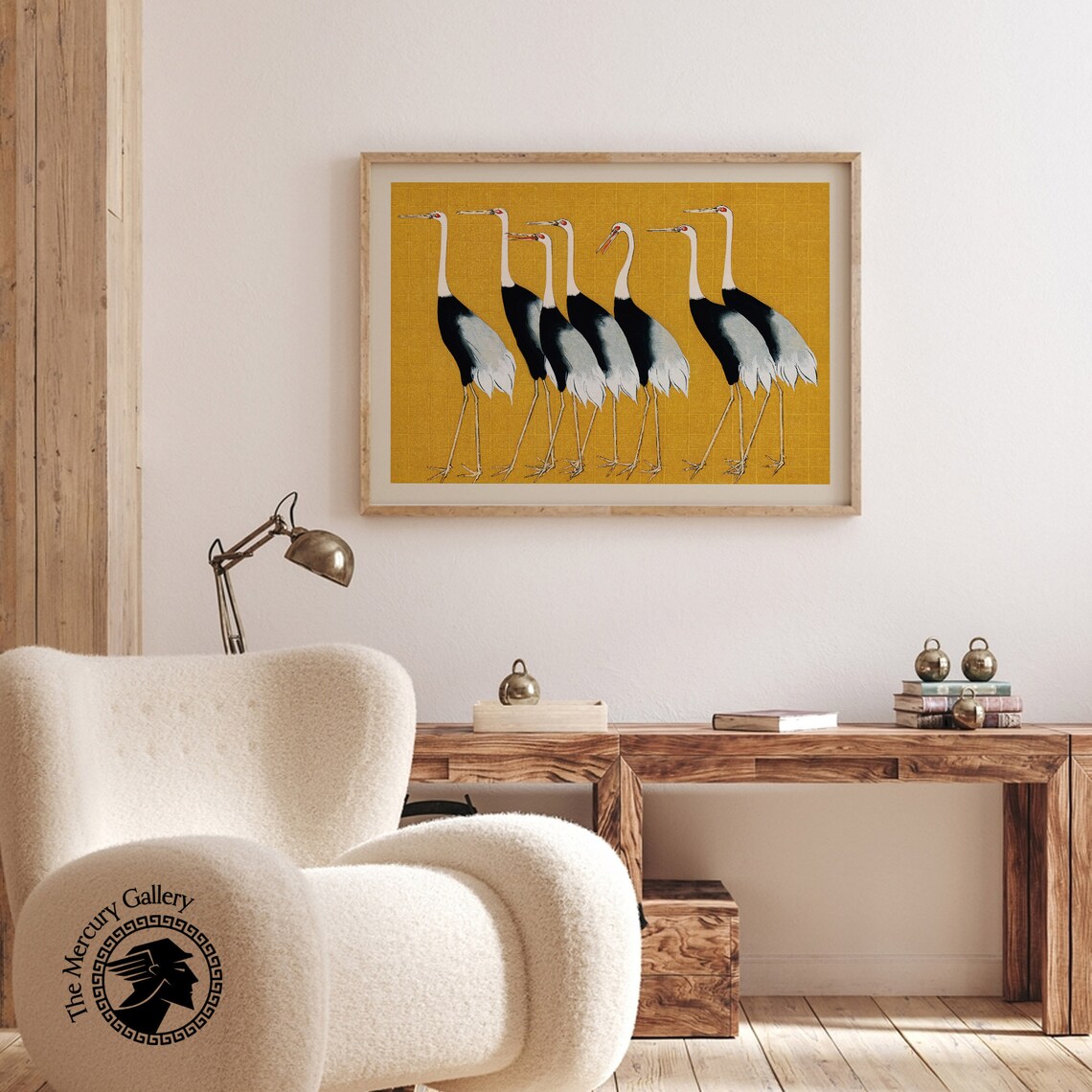 Yellow Crane Ogata Korin Vintage Birds Art Print - Image 3