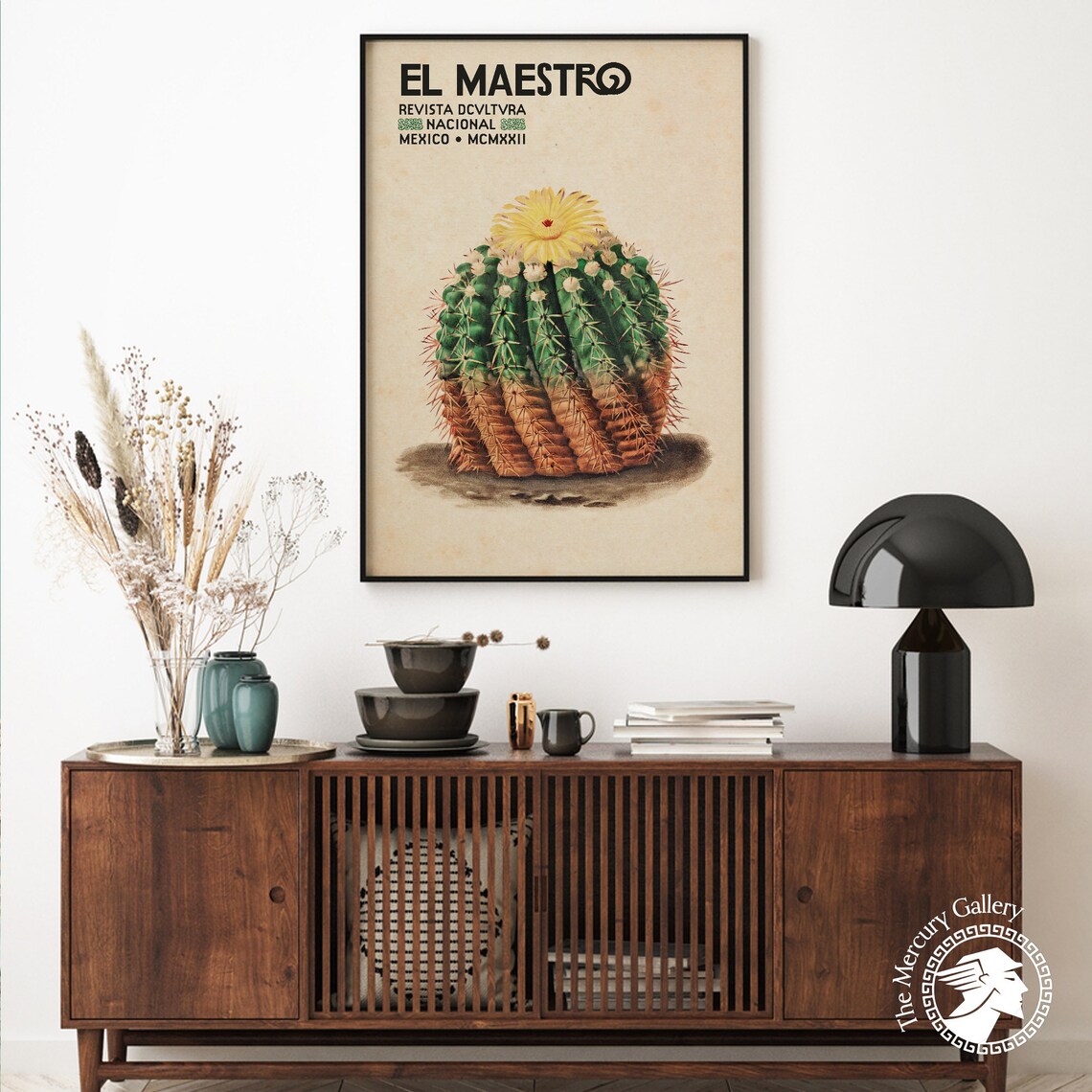 Mexico Vintage Travel Poster, Blooming Cactus Print - Image 6