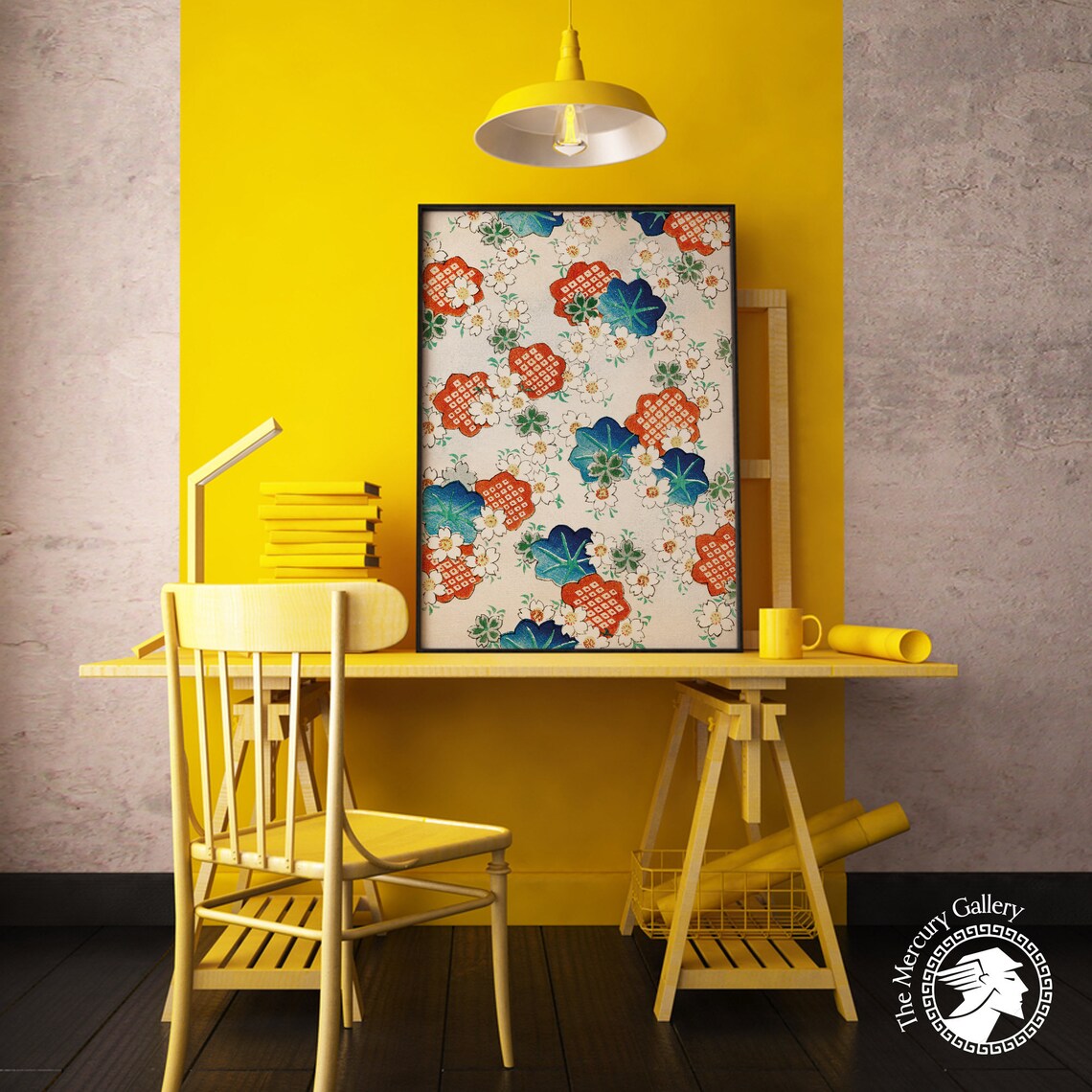 Bijutsu Sekai Floral Pattern Vintage Art Print - Image 5