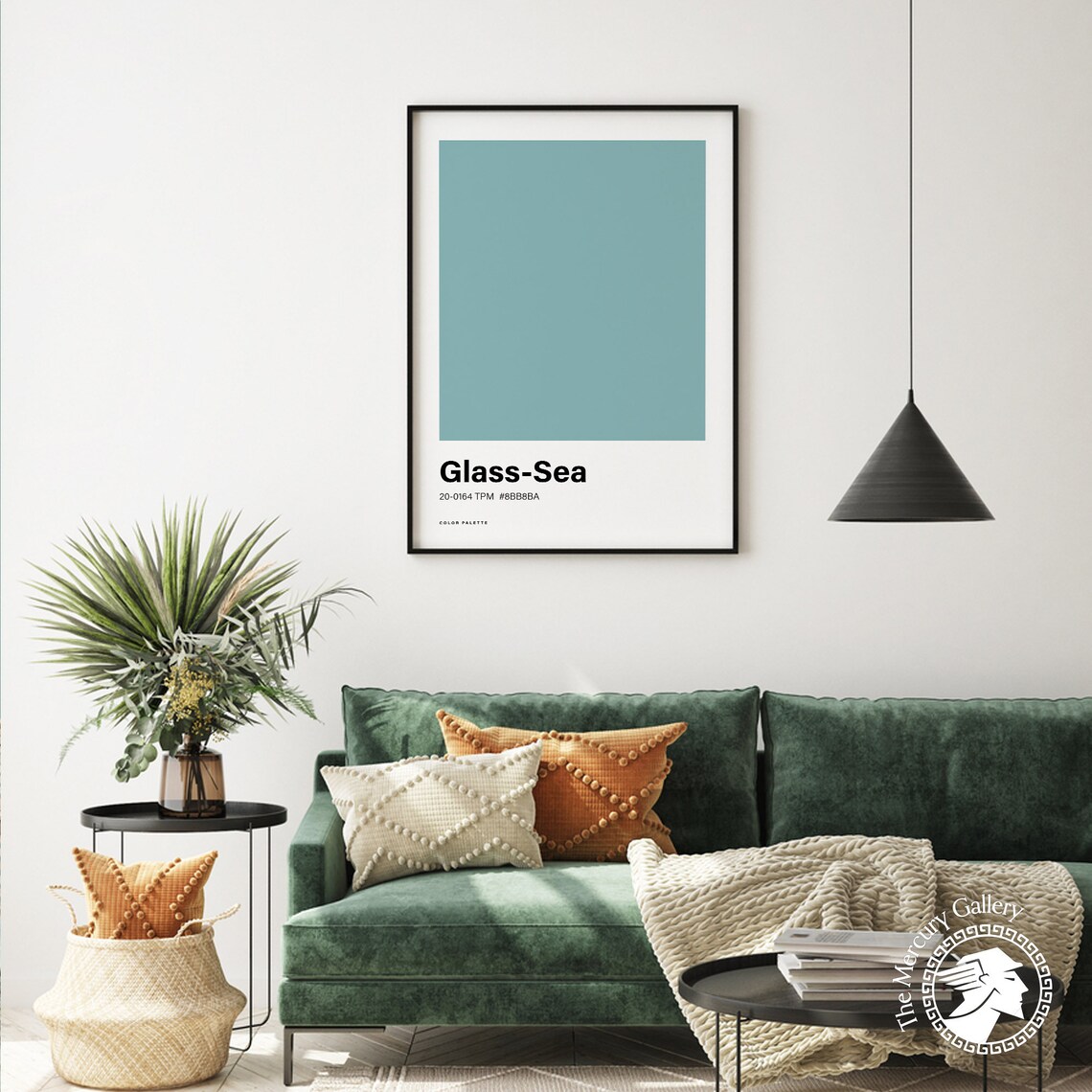 Glass Sea Color Palette Swatch Minimalist Sage Teal Coastal Wall Art Poster - Image 4