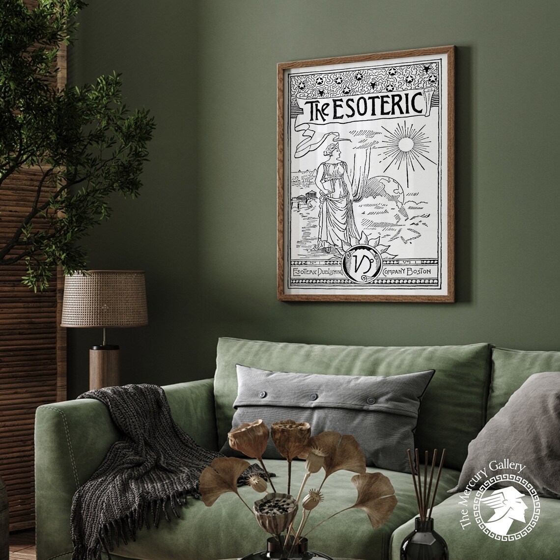 The Esoteric Magazine Cover Vintage Occult Sun Goddess Line Art Poster - Image 3