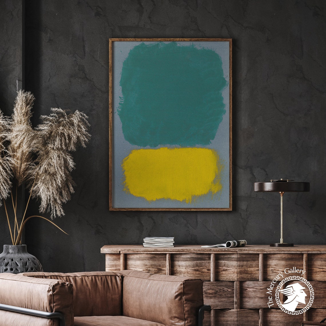 Mark Rothko Teal Green And Yellow Blocks On Gray Abstract Poster - Image 5