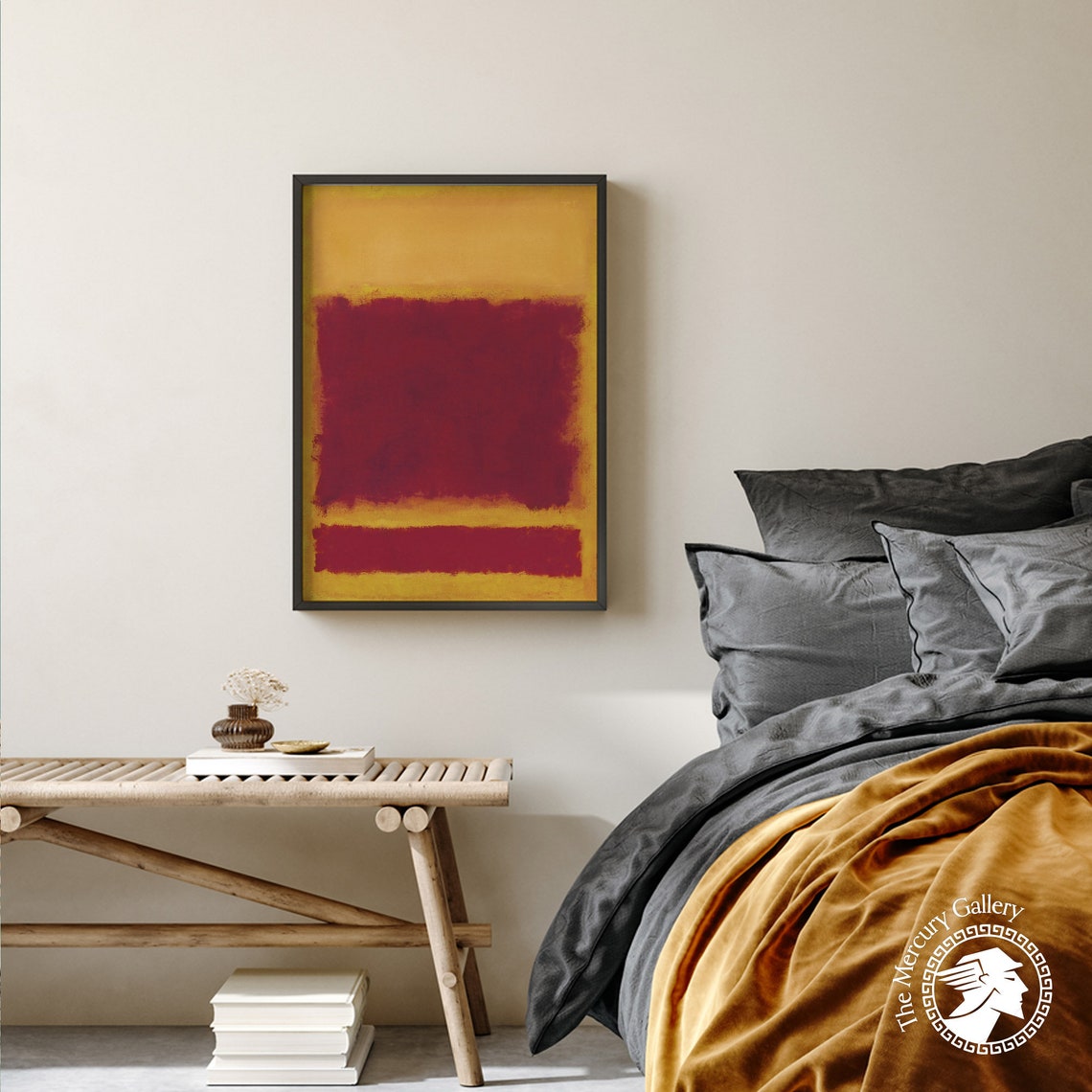 Mark Rothko Red And Orange Blocks On Gold Abstract Color Field Poster - Image 4