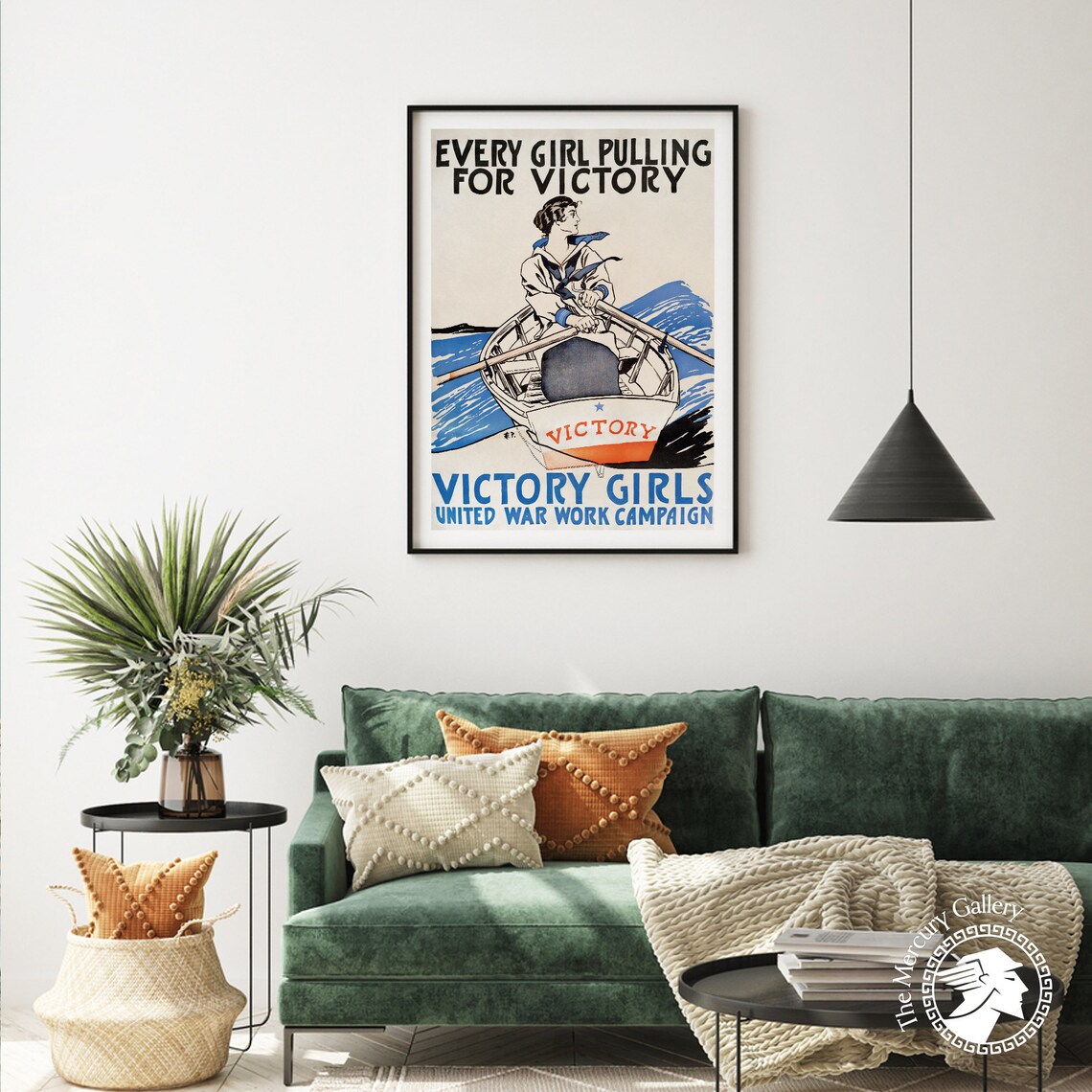 Edward Penfield Every Girl Pulling For Victory Girls WWI Poster Print - Image 4