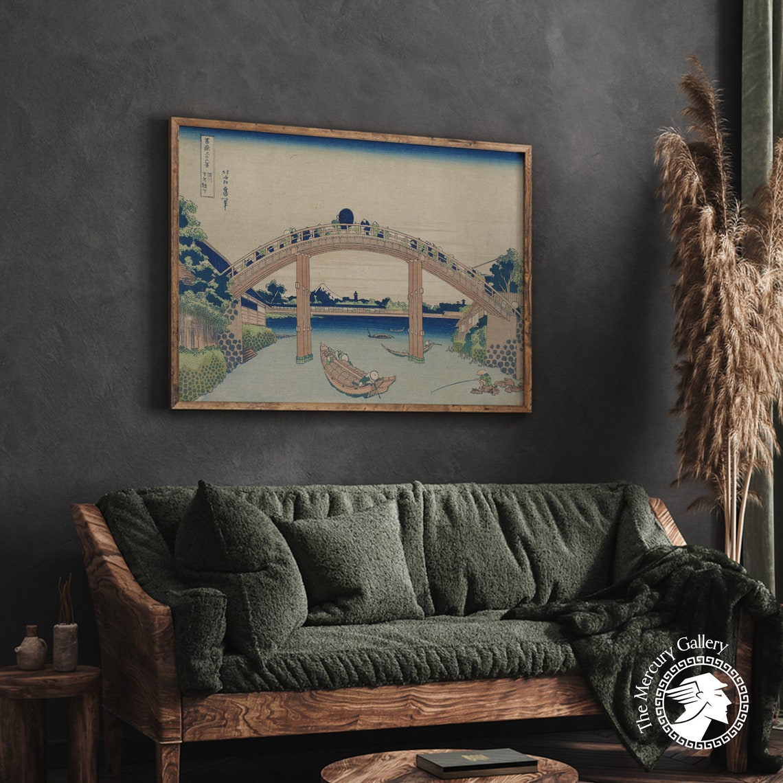 Hokusai Art Print Under Mannen Bridge At Fukagawa Japan Wall Art Hokusai Wall Art Japanese Art Print Japanese Decor - Image 2