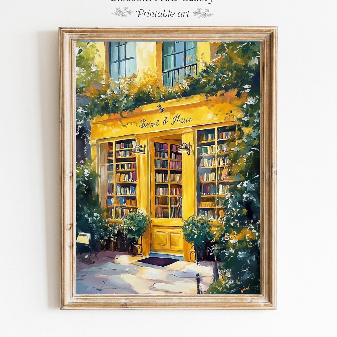 Sunny Yellow Bookstore Storefront Impressionist Book Art Poster - Image 6