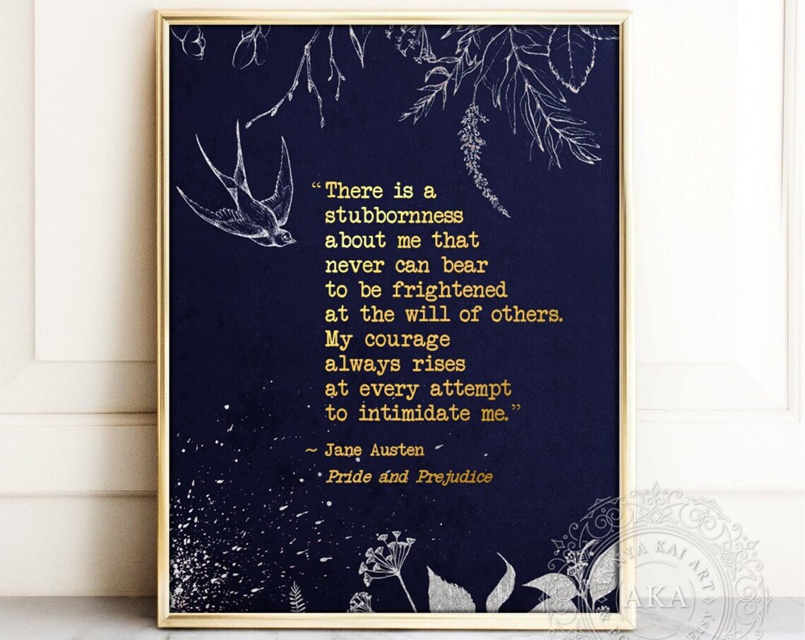 Pride And Prejudice Book Lover Quote Poster