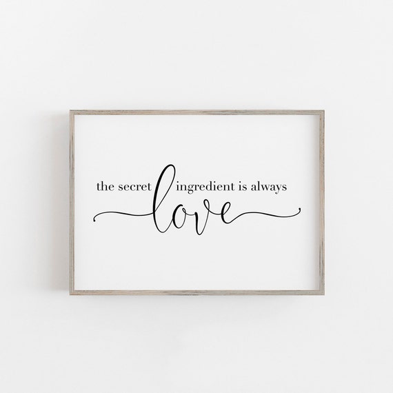 The Secret Ingredient Is Always Love Wall Art Classroom Positivity Poster Farmhouse Style Wall Art