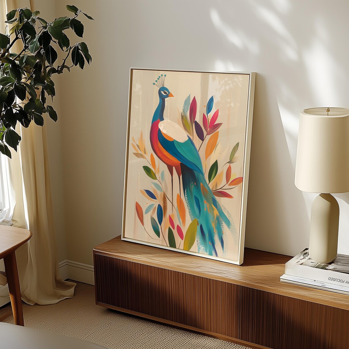 Peacock Wall Art, Elegant Botanical Nature Decor - Image 4