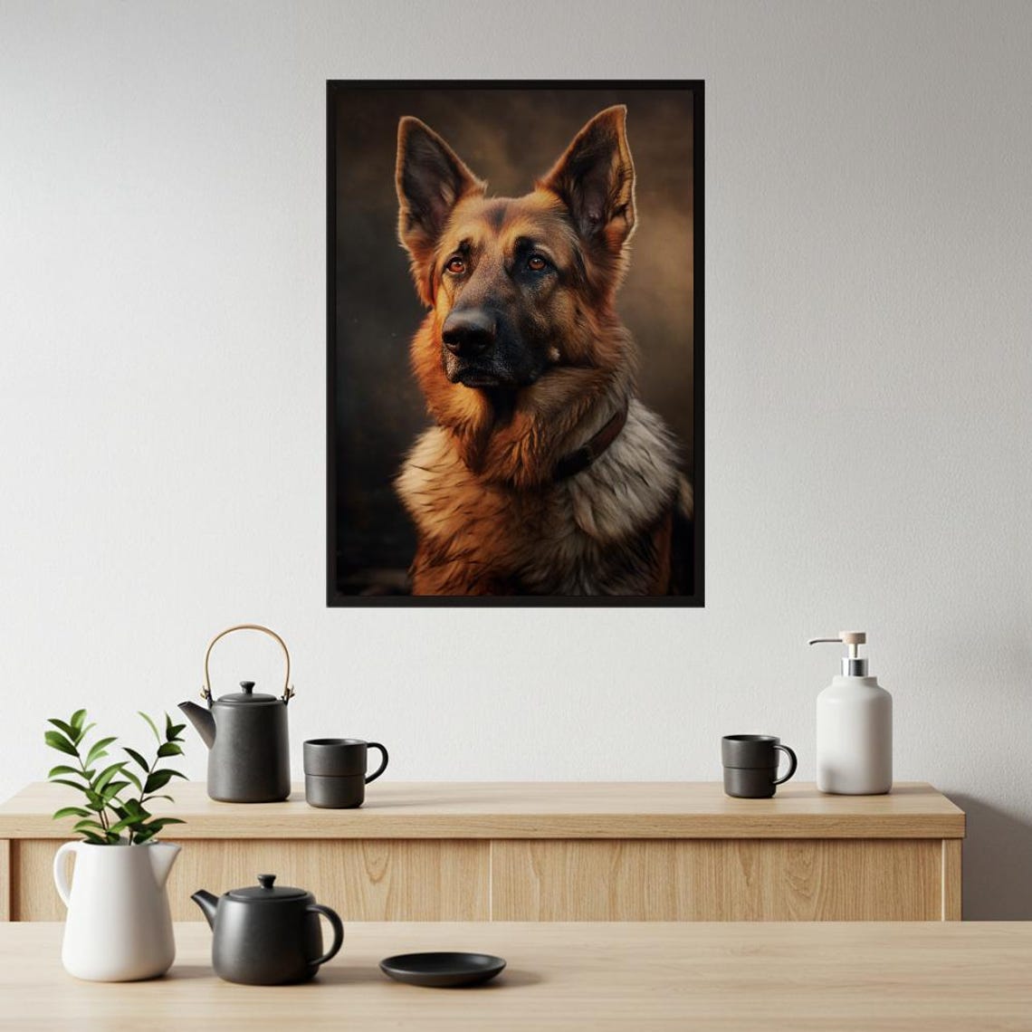 Majestic German Shepherd Portrait Noble Loyal Dog Art Poster