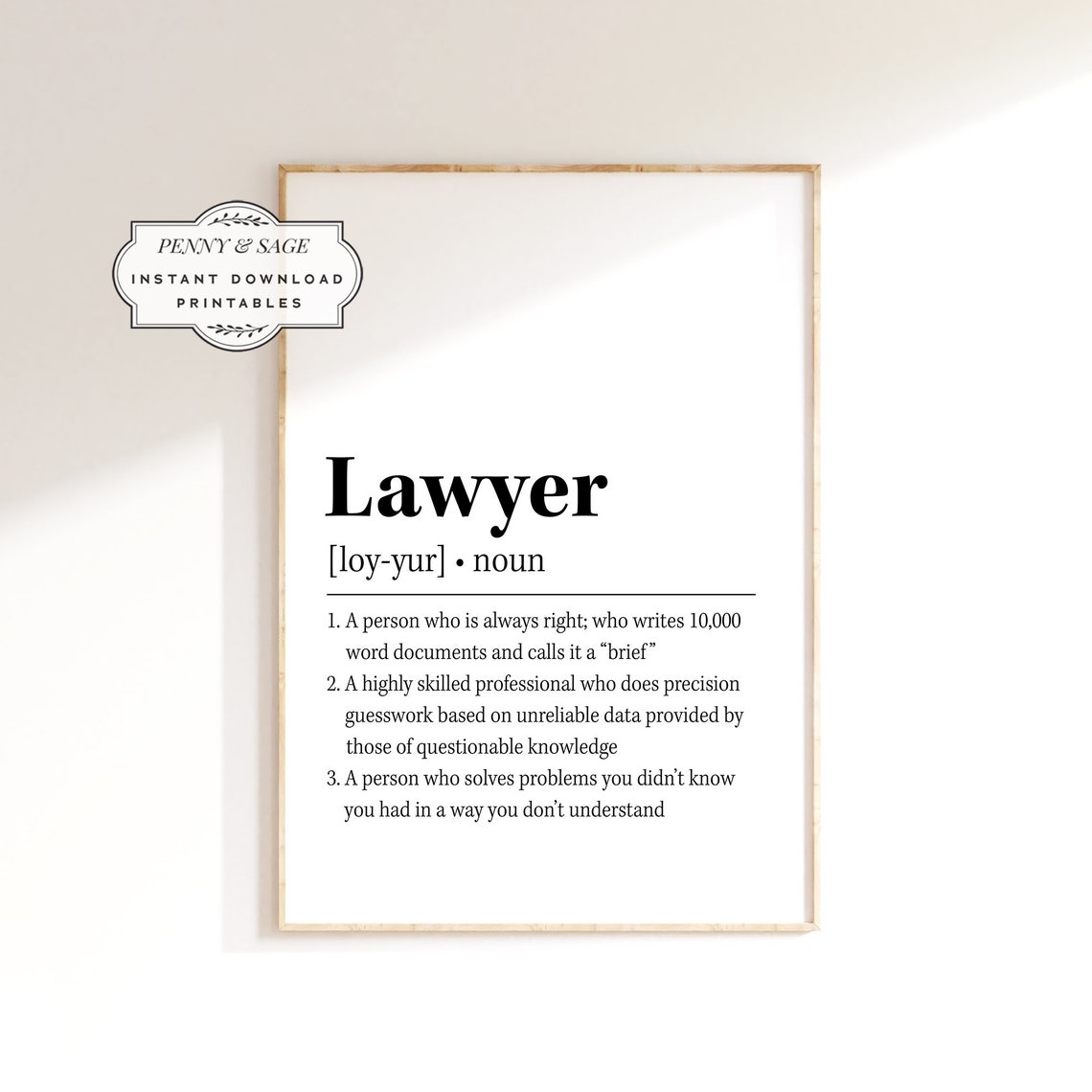 Funny Lawyer Dictionary Definition Poster For Legal Office Wall Decor - Image 2