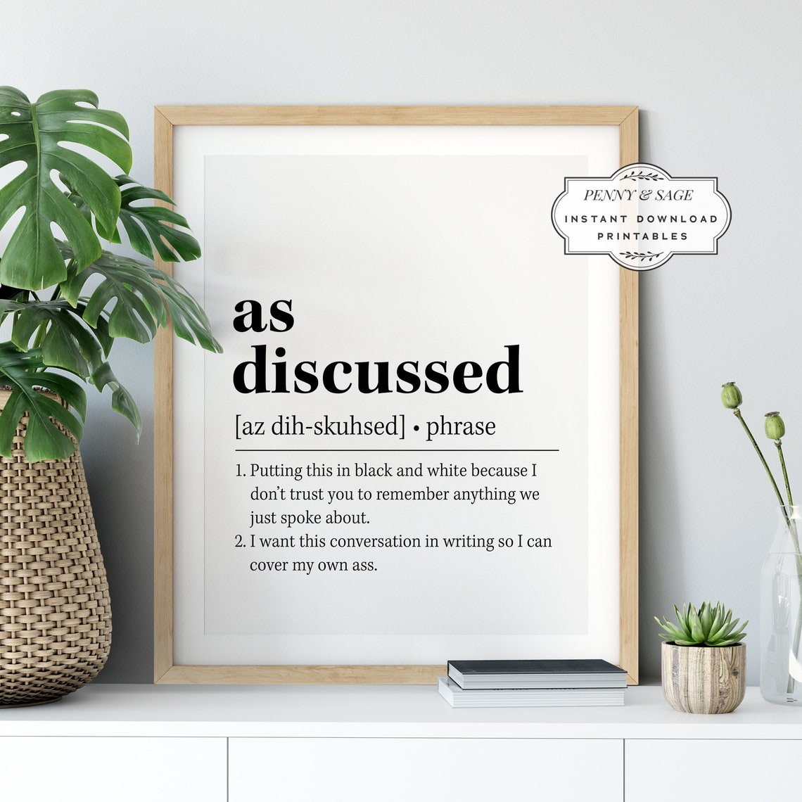 As Discussed Funny Office Quote Definition Cubicle Humor Poster