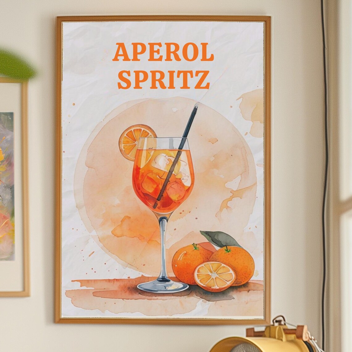 Aperol Spritz Vintage Bar Art Print, Kitchen Decor
