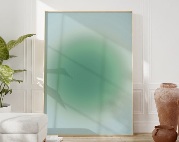 Divine Feminine Aura Poster Sage Green Gradient Aura Print Spiritual Wall Decor Manifestation Print Sage Green Poster