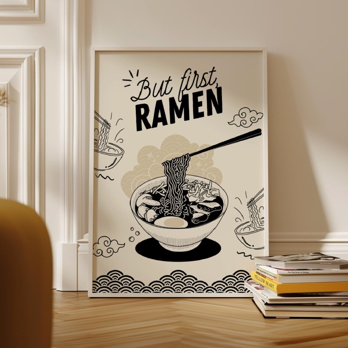 Retro Ramen Japanese Food Poster, Dining Room Art Print