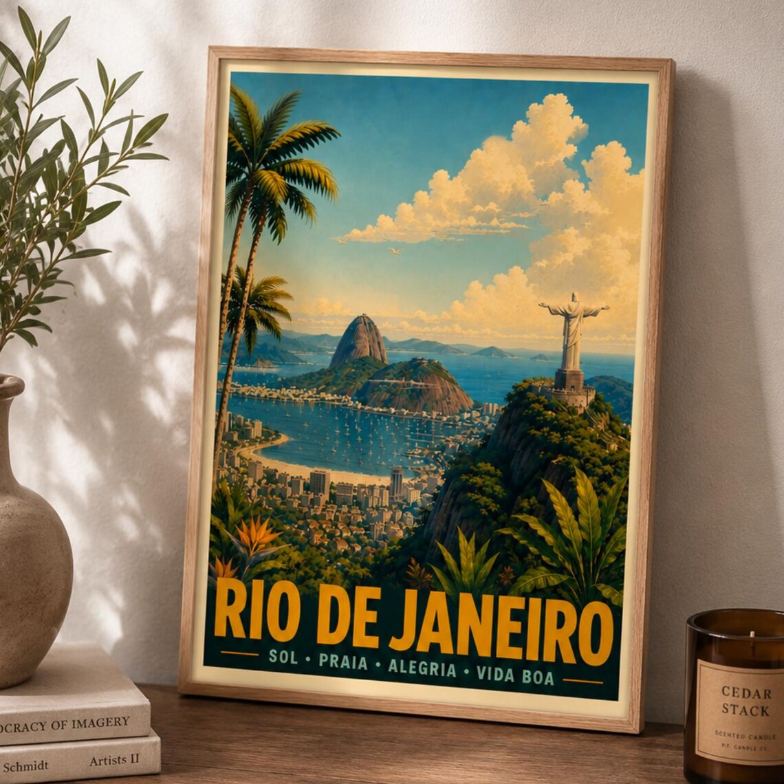 Rio De Janeiro Vintage Travel Poster, Brazil Art Print