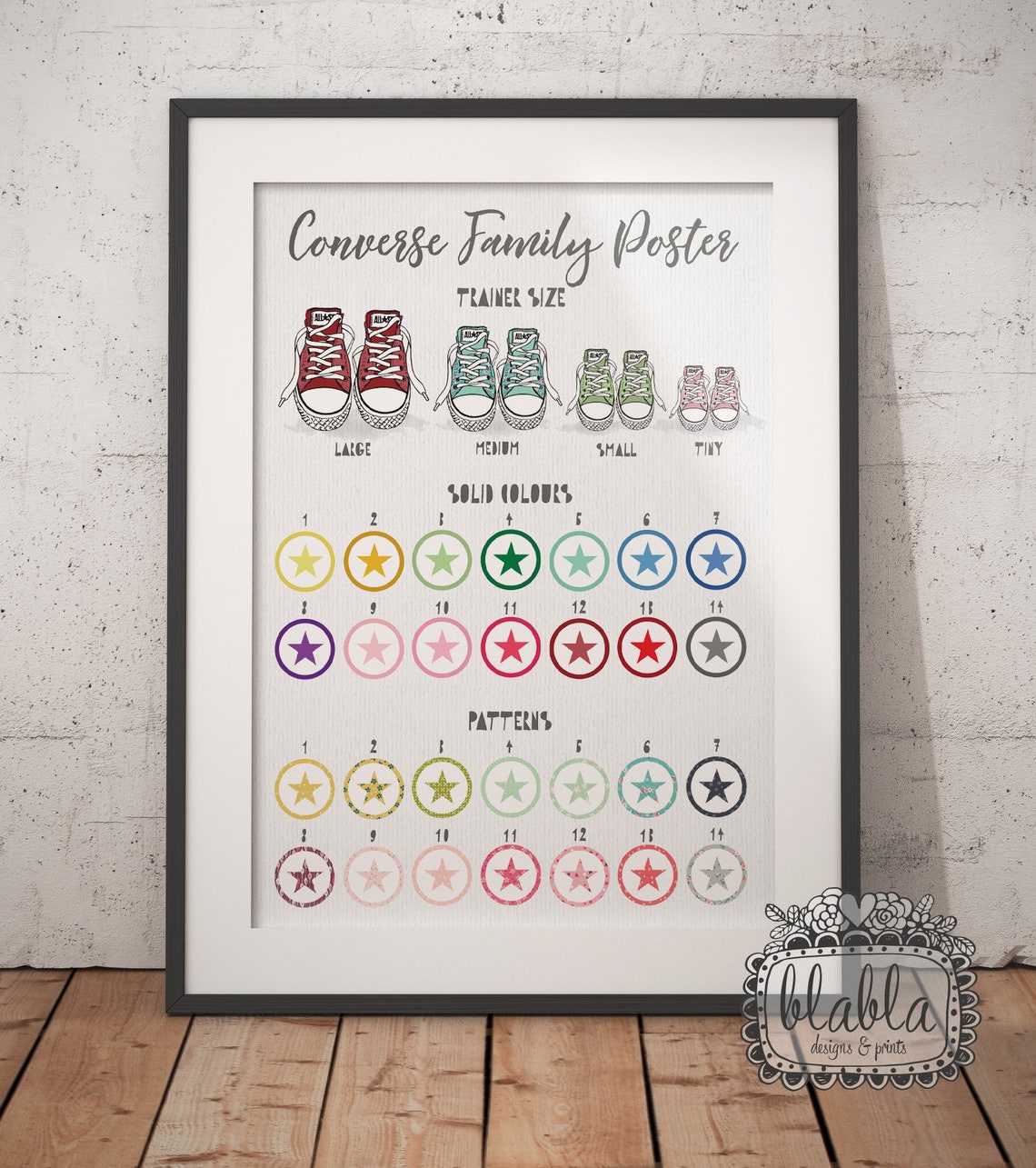 Trainers Family Poster Family Poster Personalised Family Poster Personalised Trainers Poster Custom Family Print - Image 2