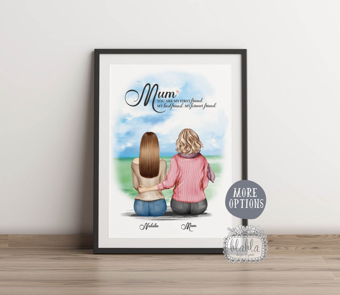 Personalised Mum and Daughter Poster Everything I Am Because of You - Image 2