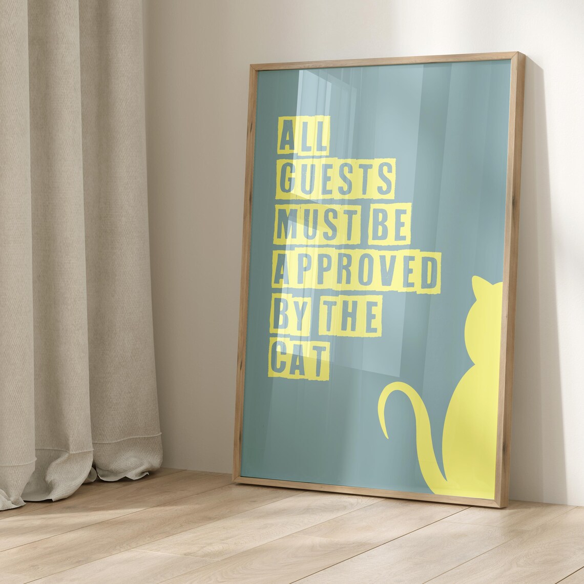 Cat Meow Sw Minimalist Heart Decor Poster Print - Image 2