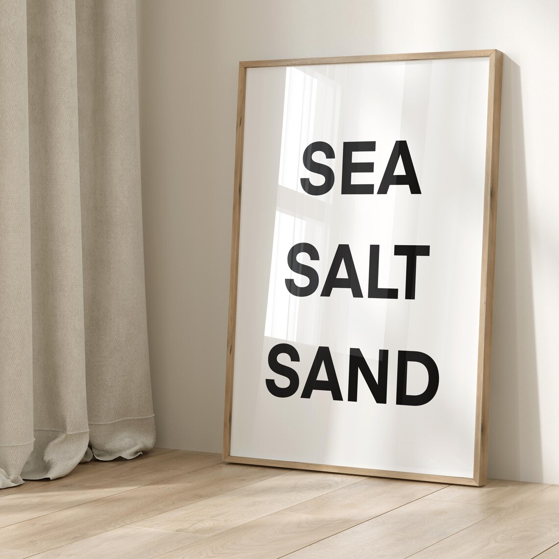 Sea Salt Sand Black And White Holiday Poster - Image 2