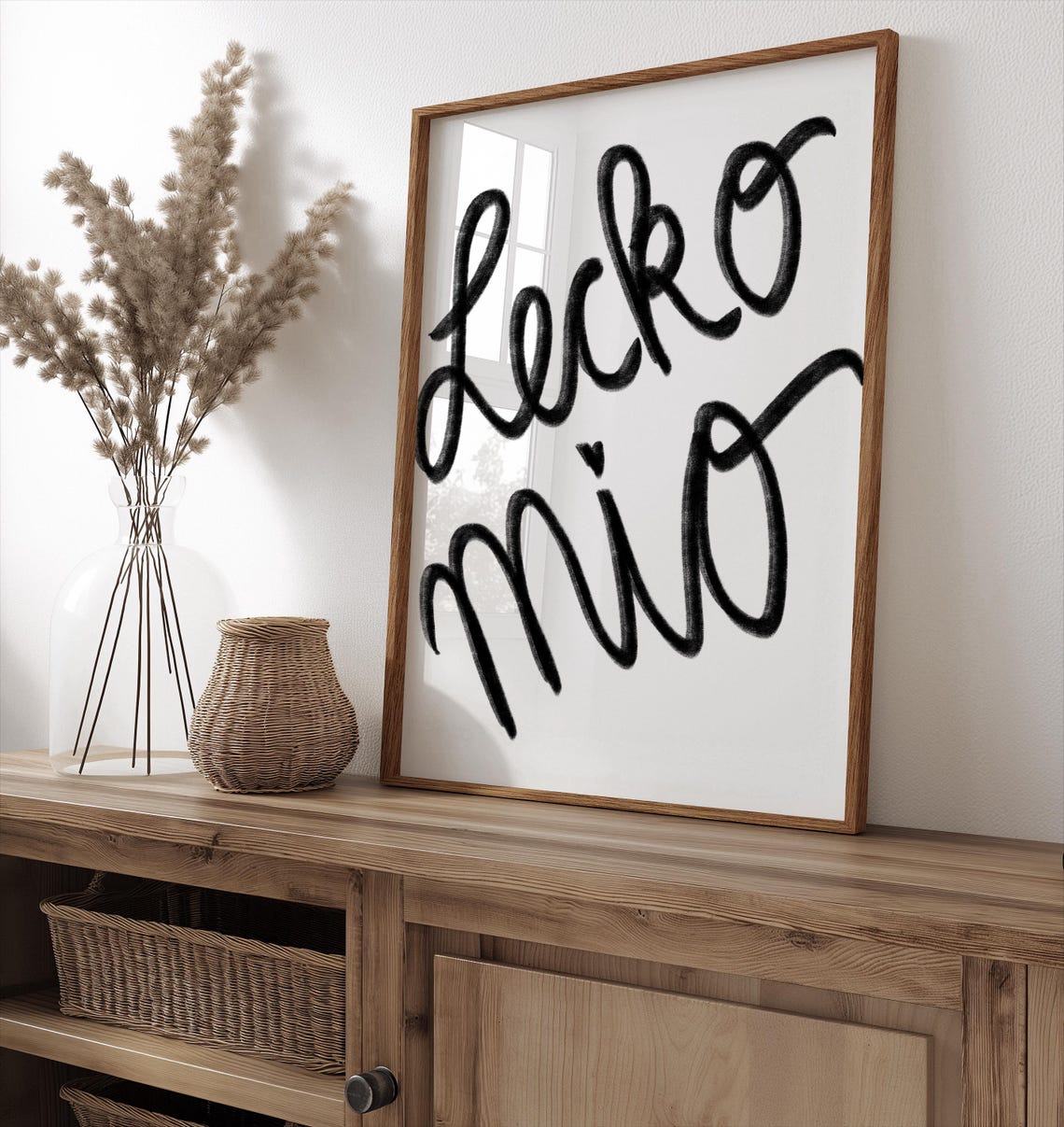 Lecko Mio Black Brush Script Bavarian Humor Typography Wall Art - Image 3