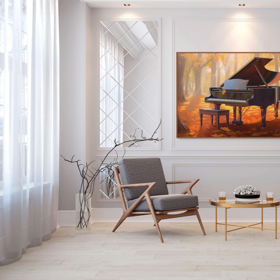 Grand Piano in Autumn Forest Seasonal Music Poster for Pianists - Image 5