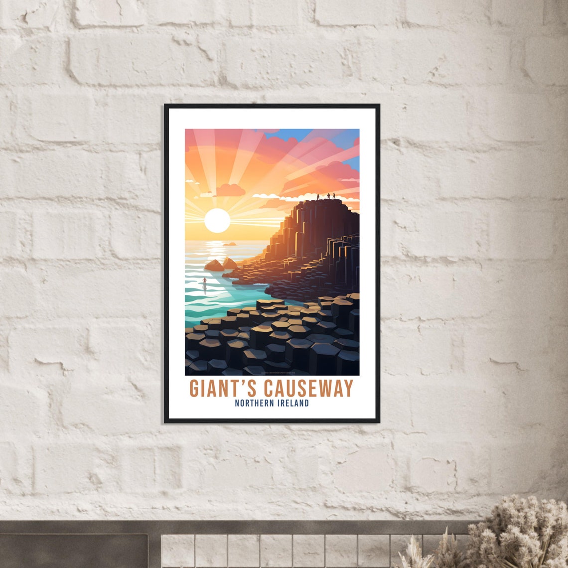 Giants Causeway Northern Ireland Sunrise Cliffs Travel Poster - Image 4