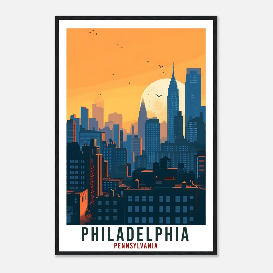 Philadelphia Travel Print Pennsylvania Home Decoration Usa City Wall Art Wall Hanging Pennsylvania Artwork Philadelphia Travel Poster Decor - Image 4