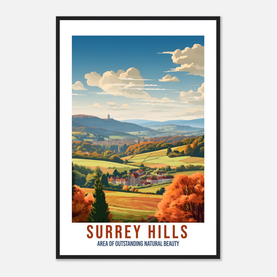 Surrey Hills Area Of Outstanding Natural Beauty Travel Poster - Image 4