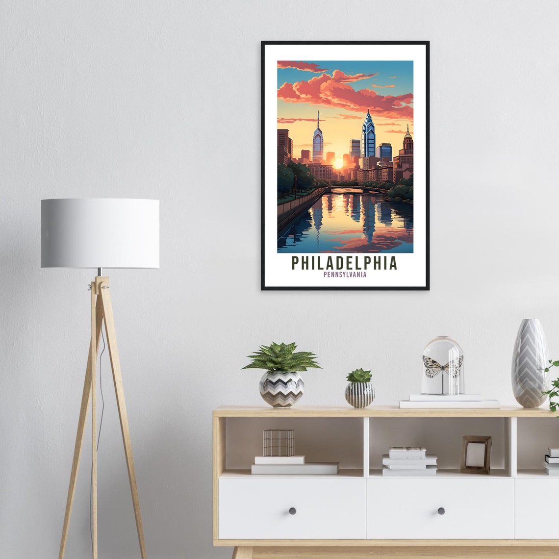 Philadelphia Travel Print Pennsylvania Wall Art Philadelphia Travel Poster Home Decor Philadelphia Art Lovers Gift Philadelphia Travel Art - Image 3