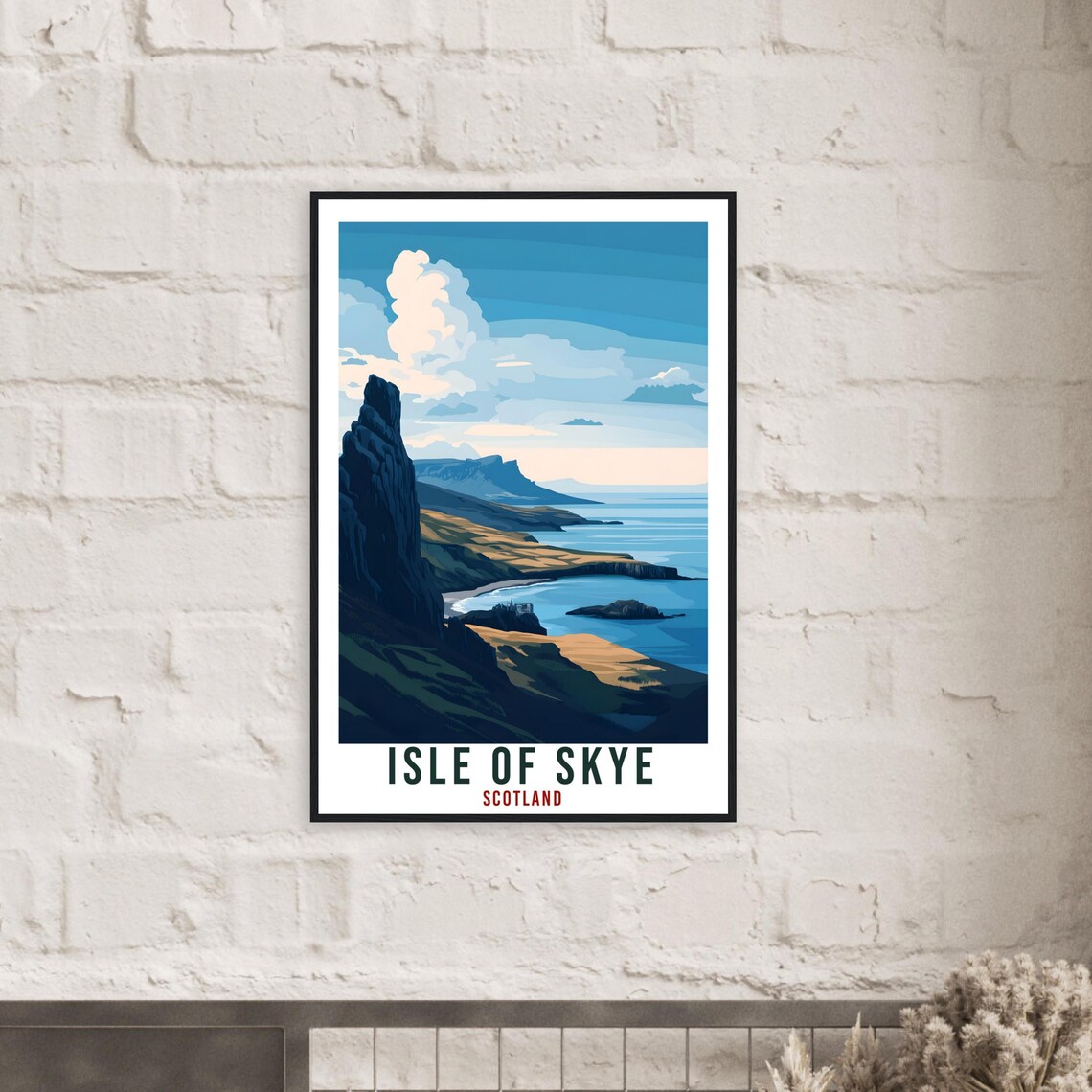 Isle of Skye Scotland Vintage Sea Cliffs Travel Sunny Poster - Image 2