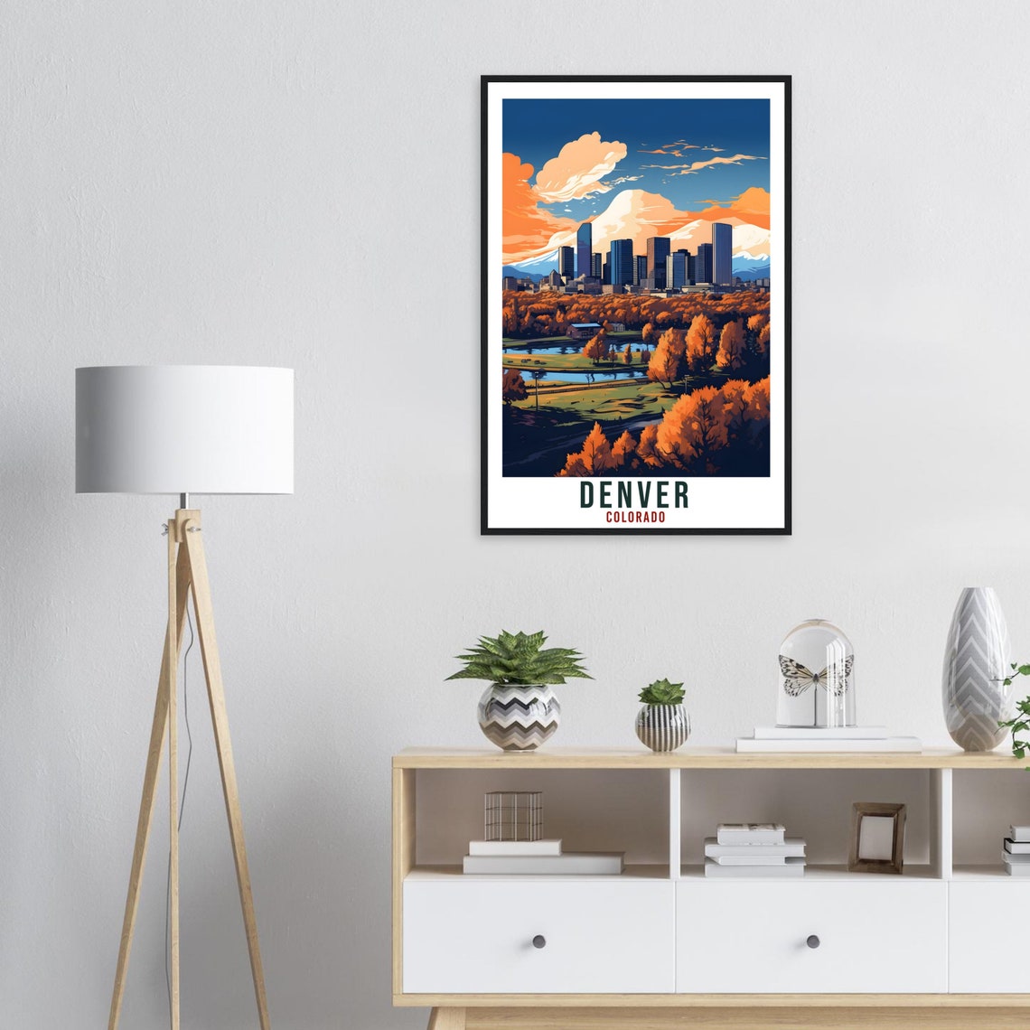Denver Colorado Mountain Skyline Autumn Park Fall Travel Poster - Image 4