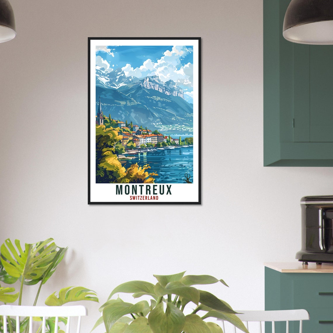 Montreux Travel Poster, Swiss Wall Art - Image 3