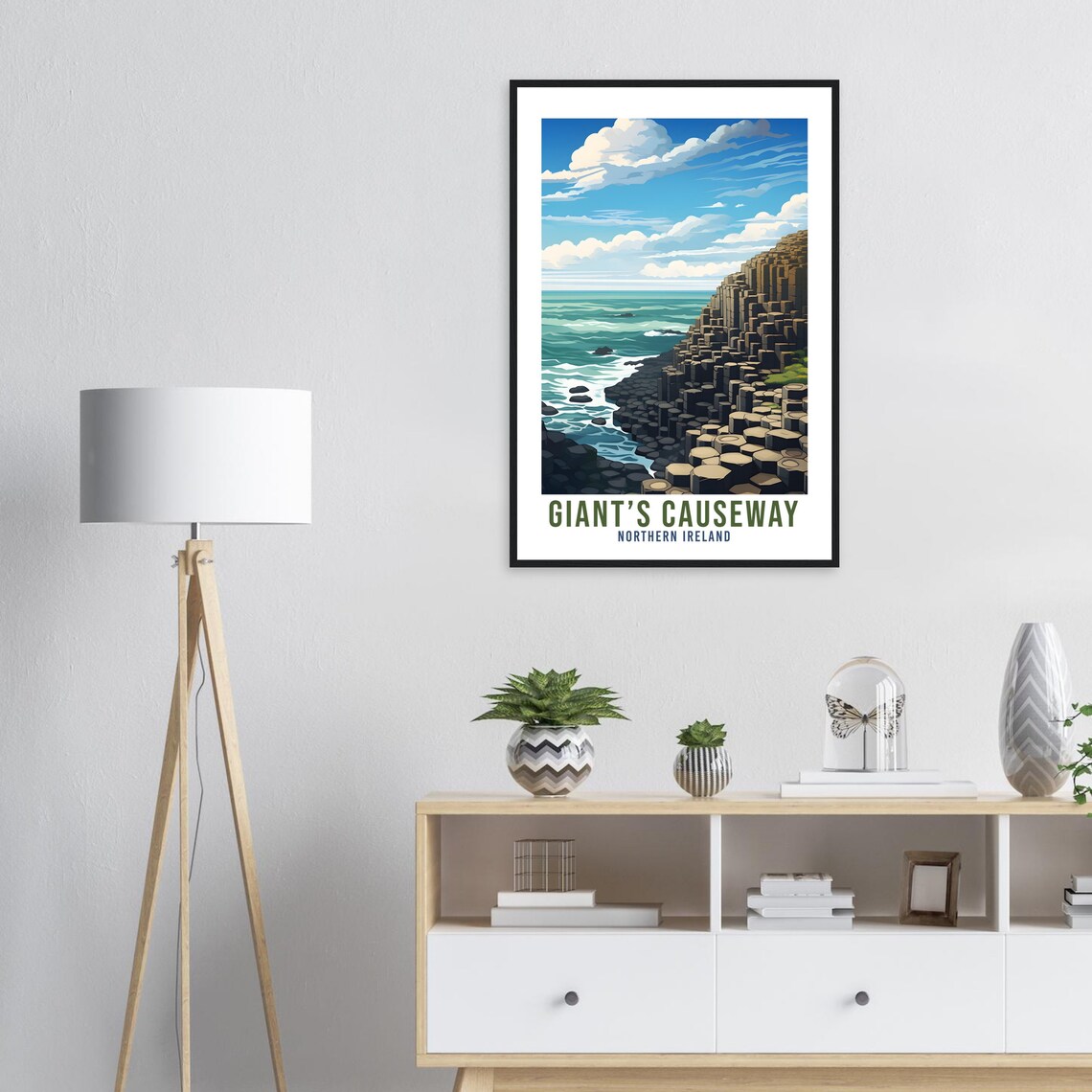 Giant's Causeway Northern Ireland Basalt Columns Seaside Travel Poster - Image 2