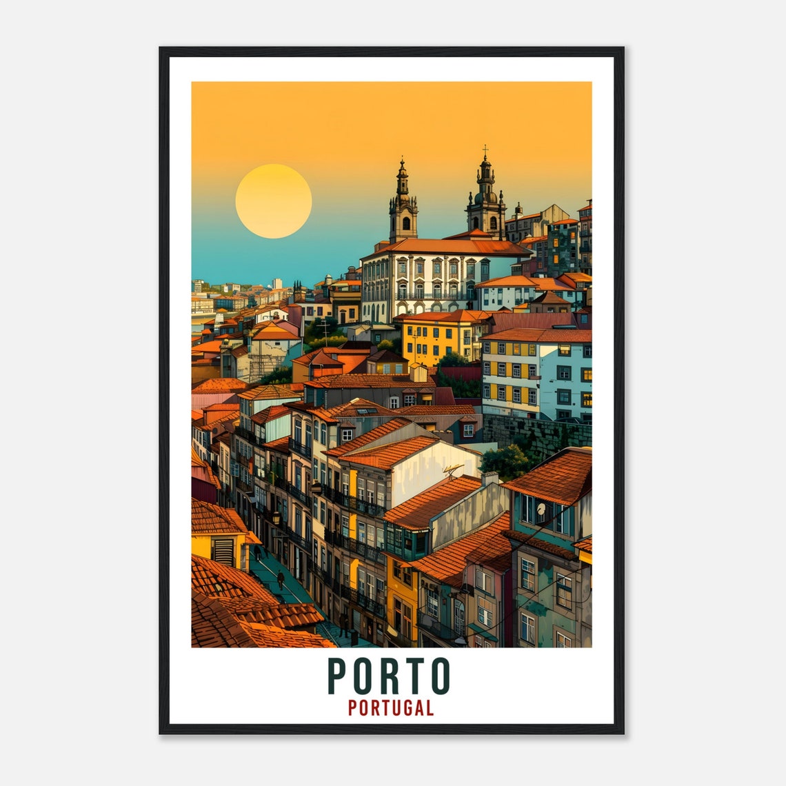 Porto Travel Print Portugal Wall Art Wall Hanging Home Dcor Porto Gift Portugal Landmark Artwork Gift Porto Portugal Holiday Travel Poster - Image 4