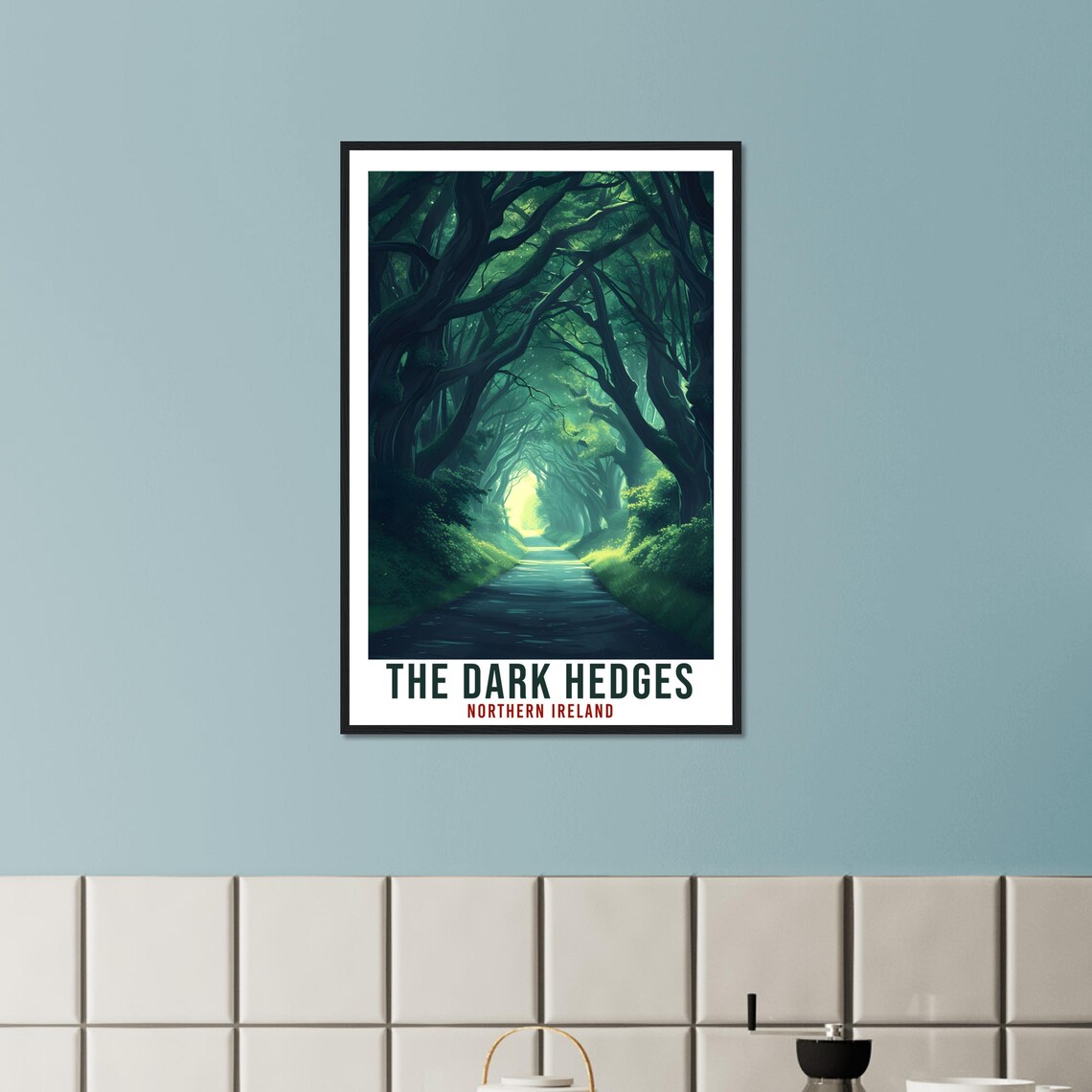 The Dark Hedges Northern Ireland Tree Tunnel Vintage Travel Poster - Image 2