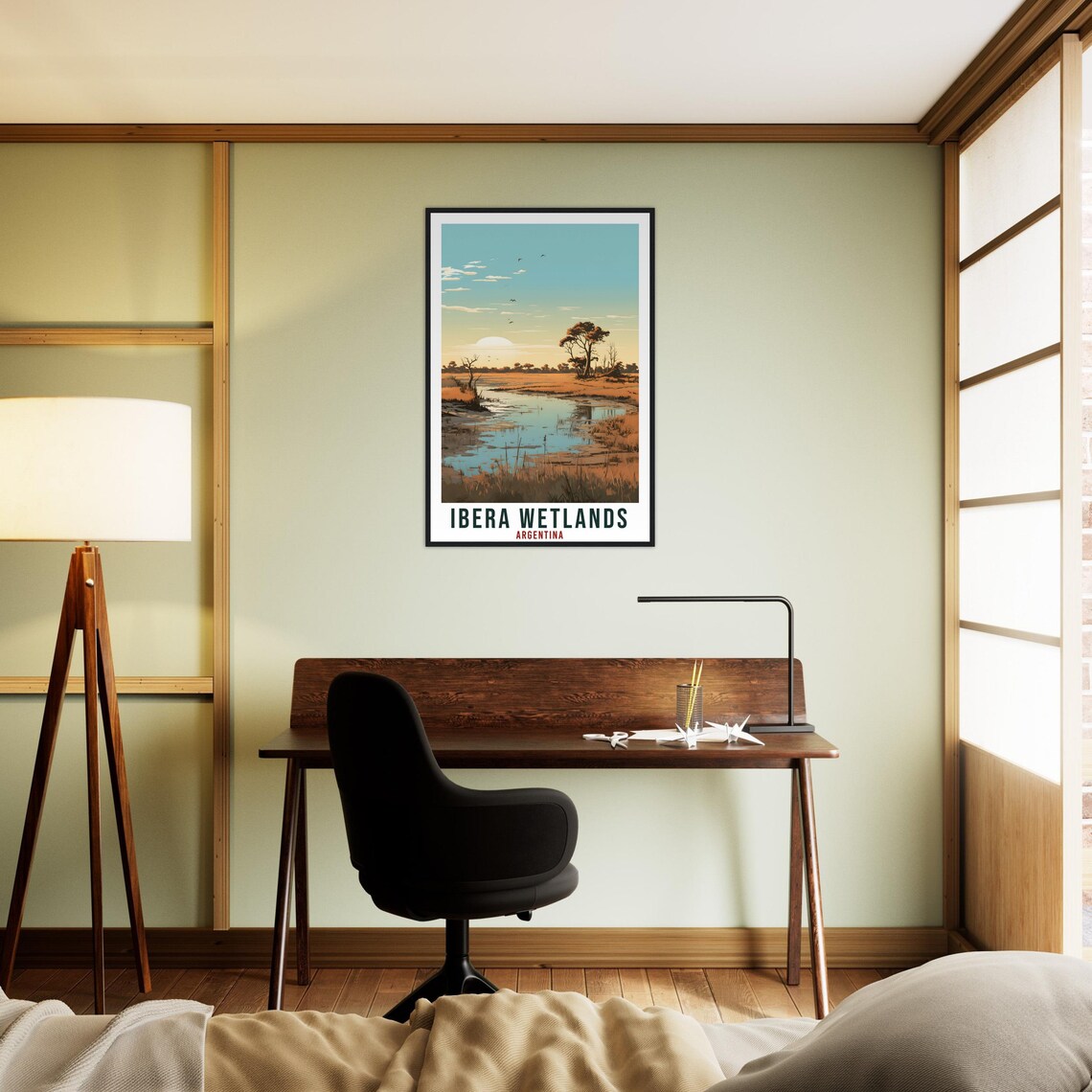 Ibera Wetlands Argentina Lagoon Sunset Wildlife Travel Poster Art - Image 2