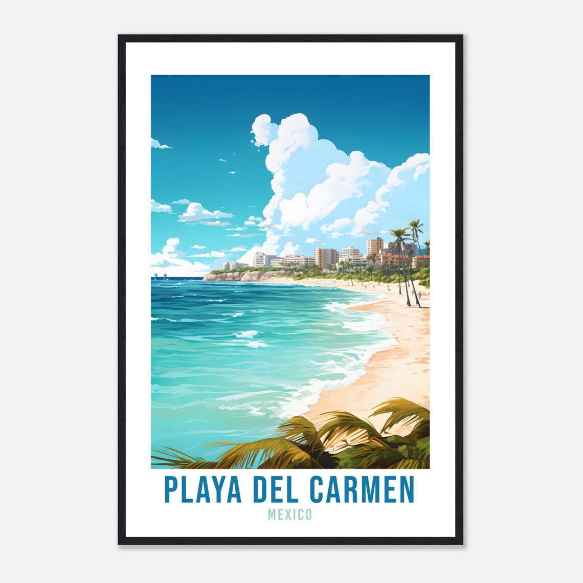 Playa Del Carmen Travel Poster, Mexico Coastal Print - Image 4
