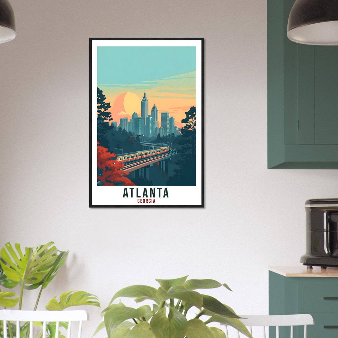 Atlanta Travel Print Georgia Home Decoration Usa Cityscape Wall Art Gift Wall Hanging Art Lover Georgia Artwork Atlanta Travel Poster - Image 3