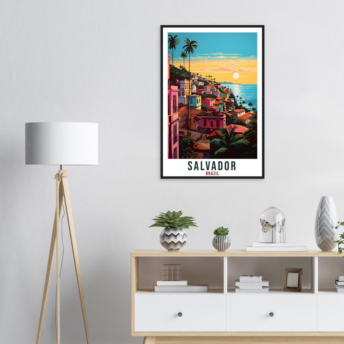 Salvador Travel Print Wall Art Salvador Brazil Wall Hanging Salvador Artwork Art Gifts Salvador Travel Poster Brazil Decor Art Lovers Gift - Image 4