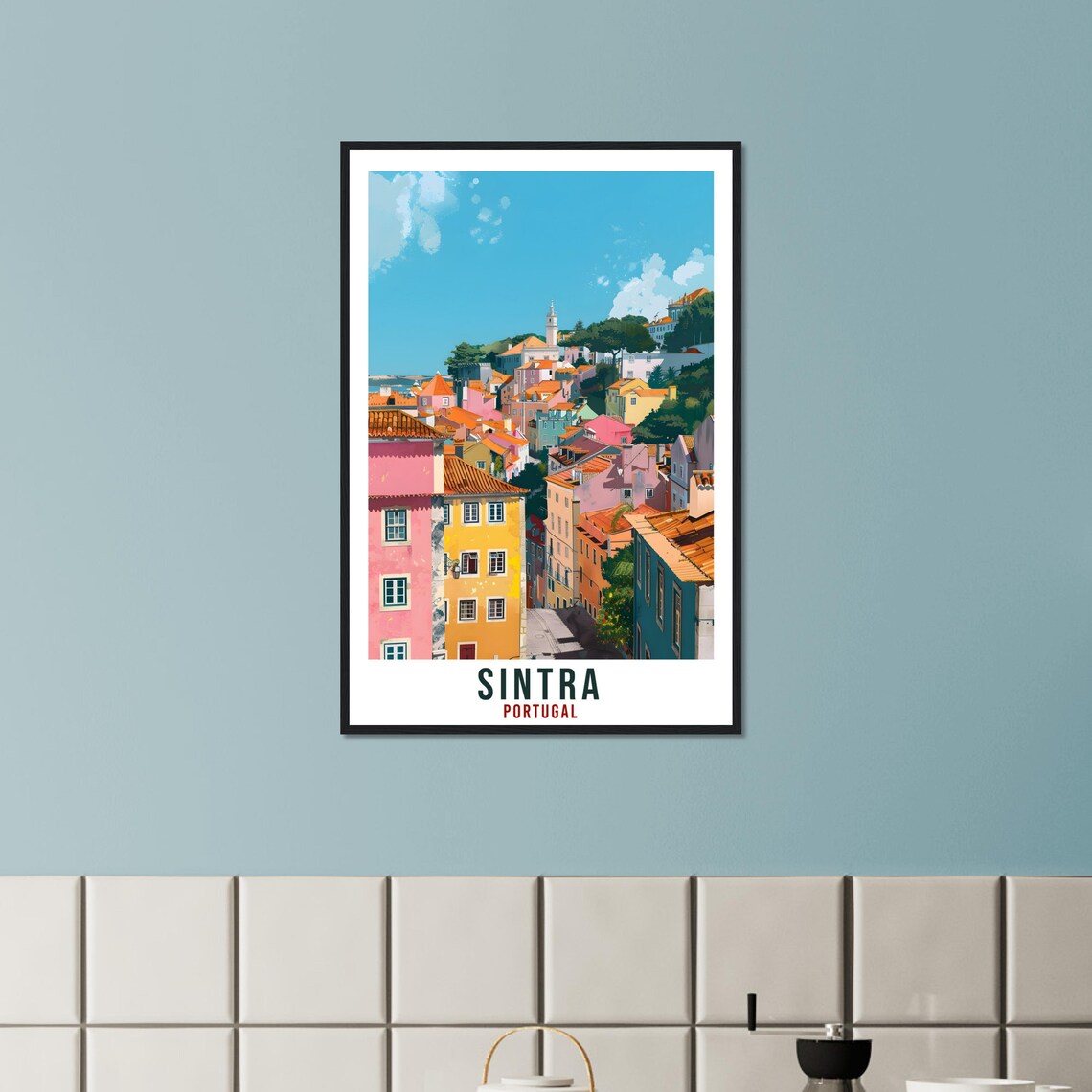 Sintra Portugal Colorful Hillside Old Town Summer Travel Poster - Image 2