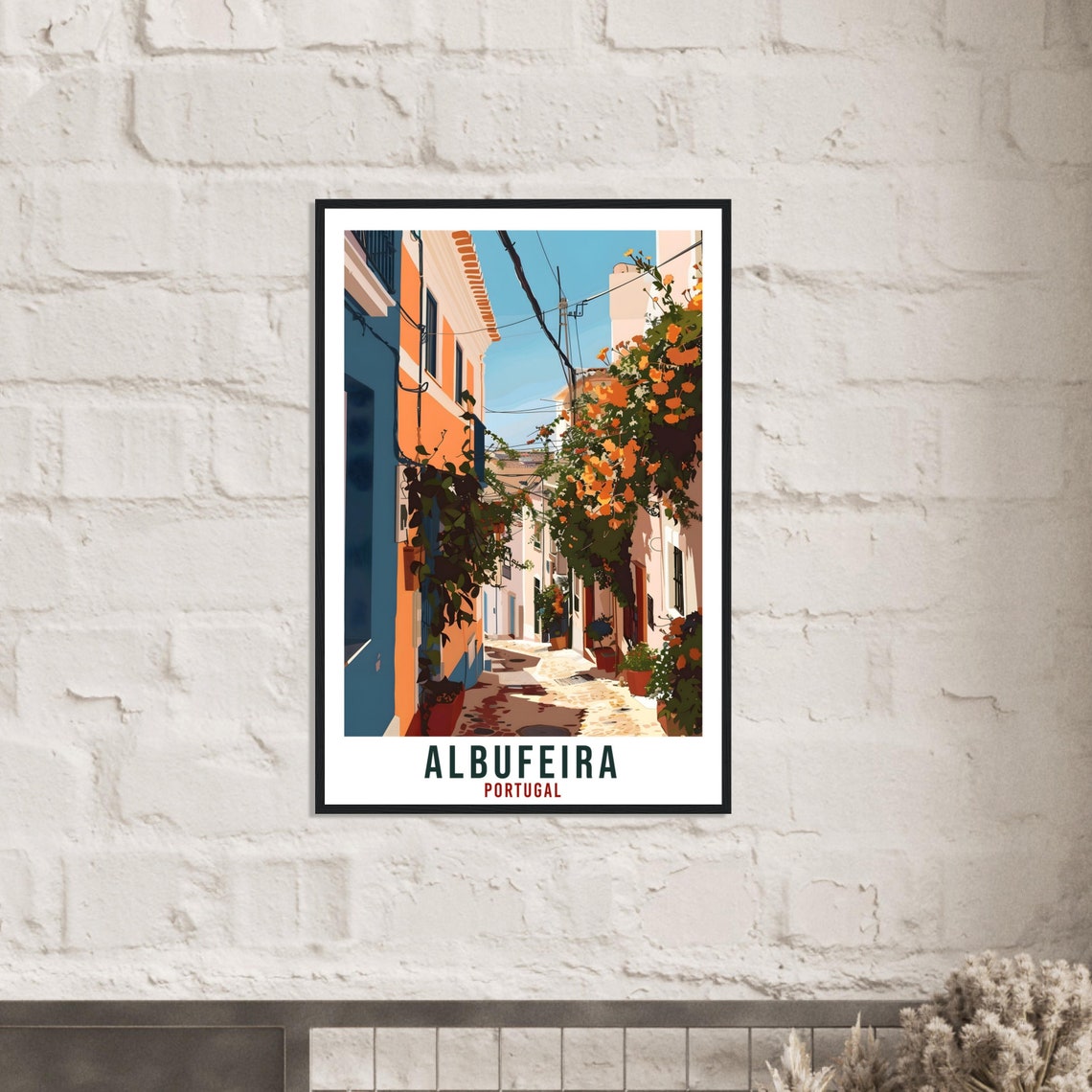 Albufeira Travel Print Portugal Wall Art Wall Hanging Home Dcor Albufeira Gift Portugal Landmark Artwork Gift Portugal Travel Poster Art - Image 3
