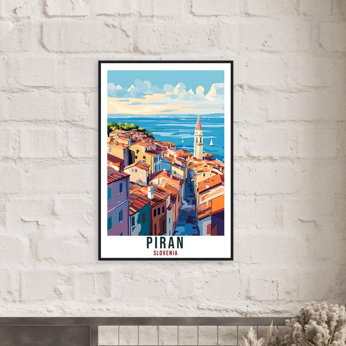 Piran Slovenia Adriatic Coast Bell Tower Old Town Sea Poster - Image 2