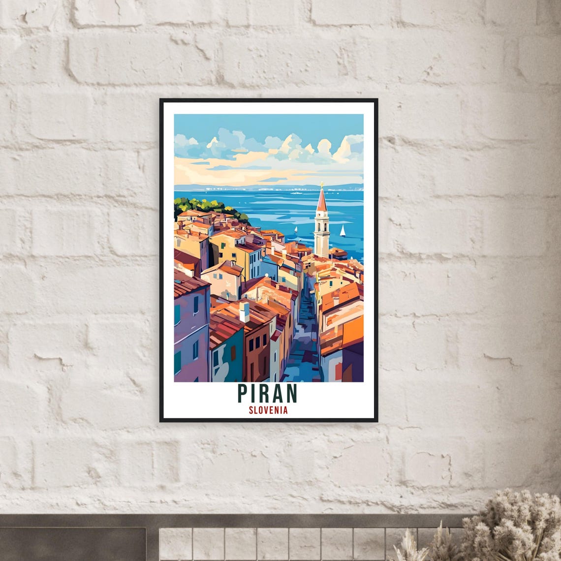 Piran Travel Print Slovenia Home Decor Piran Wall Art Gift Wall Hanging Art Lover Piran Slovenia Artwork Travel Poster Slovenia Travel Art - Image 2