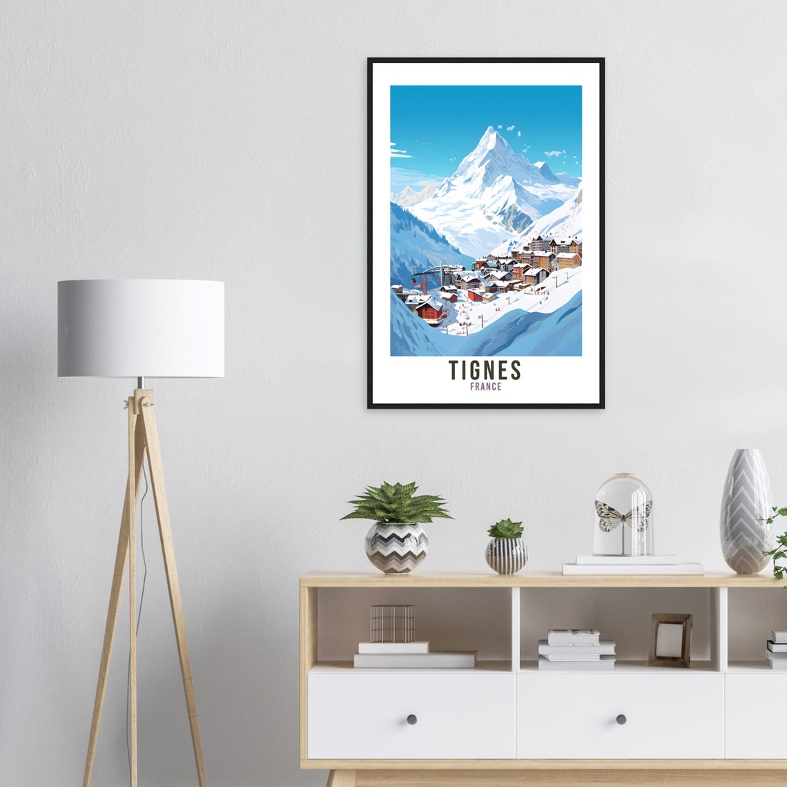 Tignes Travel Print Wall Art Tignes Wall Hanging France Gift Holiday Print Tignes Art Print Tignes Travel Poster Mountain Landscape Print - Image 4