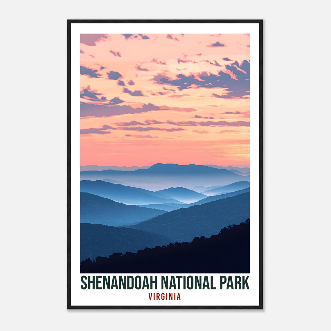 Shenandoah National Park Virginia Blue Ridge Sunset Mountain Layers Poster - Image 4