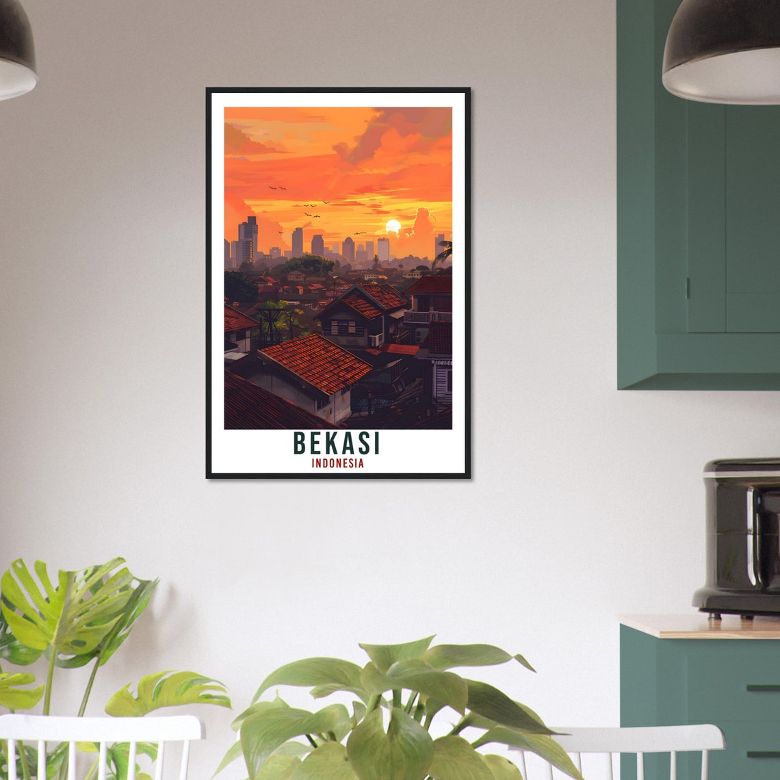 Bekasi Travel Print Bali Wall Art Indonesia Wall Hanging Home Dcor Bekasi Gift Landmark Artwork Travel Art Indonesia Bekasi Travel Poster - Image 3