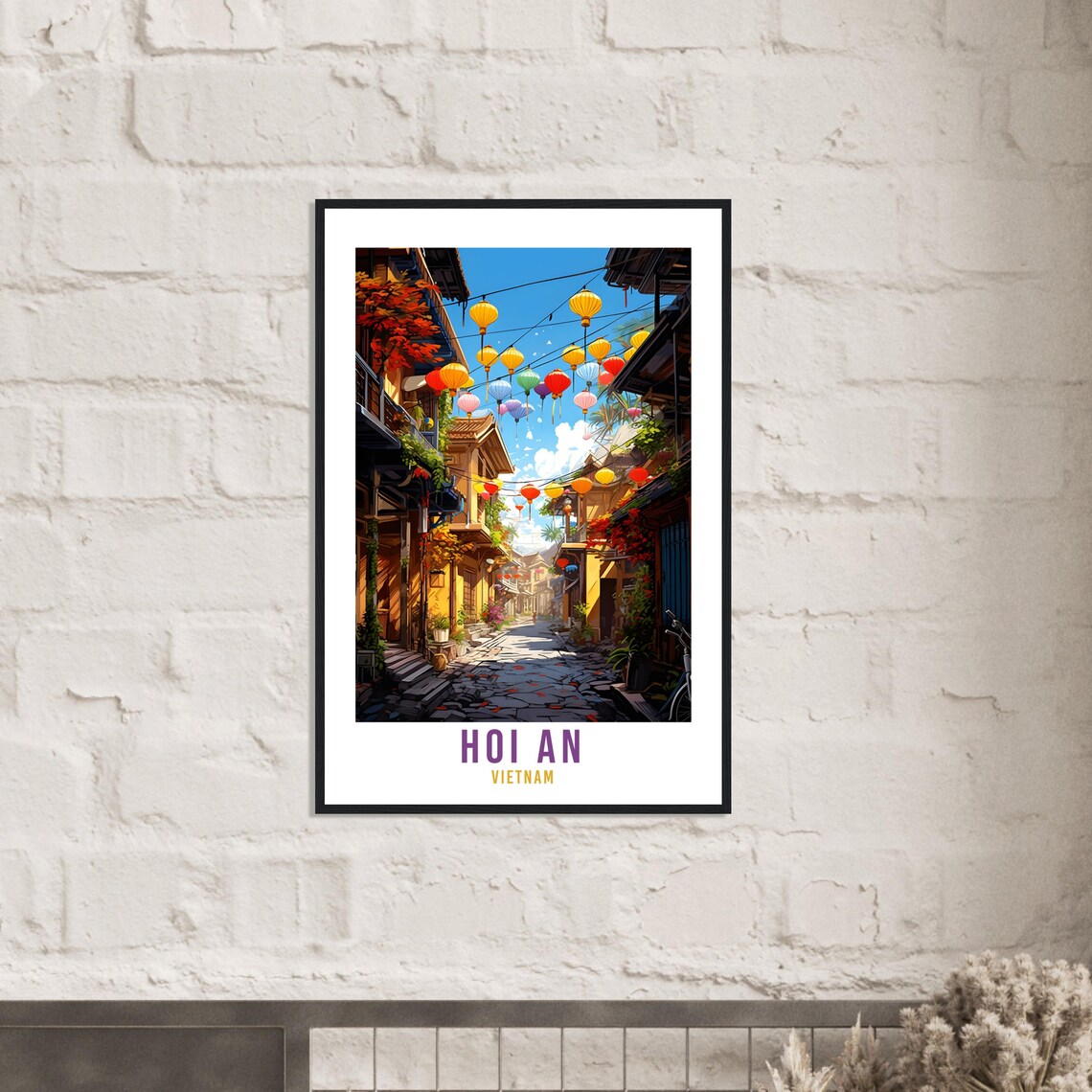 Hoi An Vietnam Lantern Street Old Town Cobblestone Travel Poster - Image 4