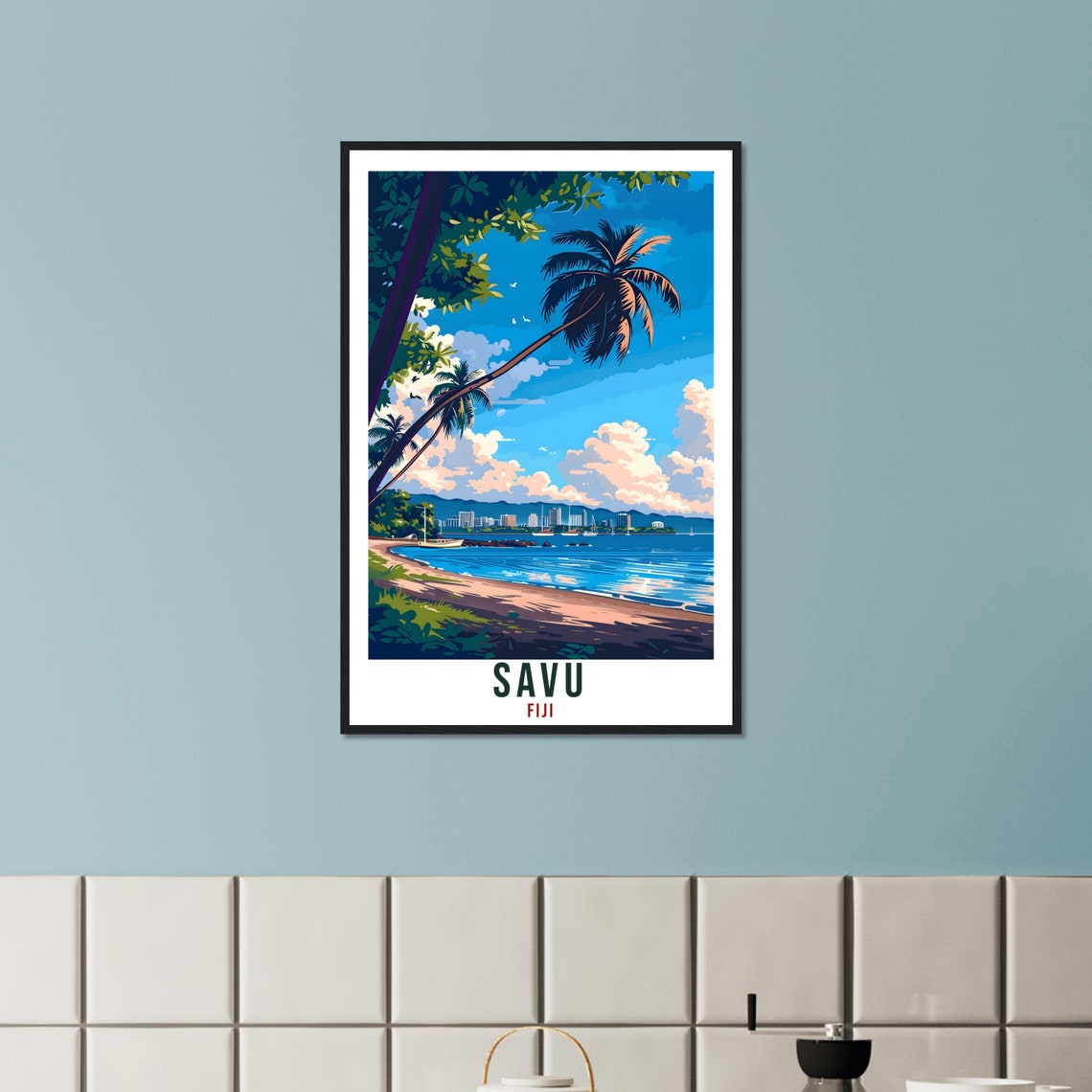 Savu Fiji Travel Print Fiji Wall Art Wall Hanging Home Dcor Savu Gift Fiji Islands Landmark Artwork Travel Art Savu Fijian Travel Poster - Image 2